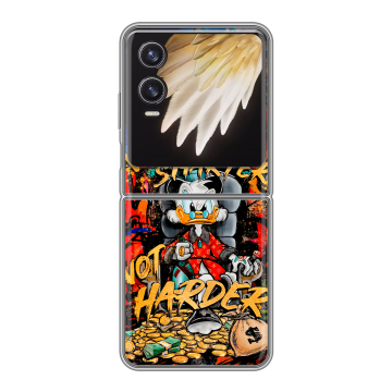 Пластиковый чехол на Tecno Phantom V Flip 2 с принтом Дональд Дак Деньги