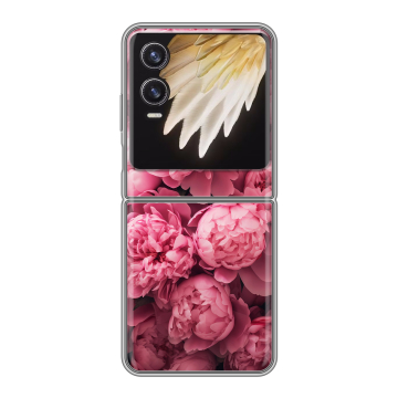 Пластиковый чехол на Tecno Phantom V Flip 2 с принтом цветы пионы Пластиковый чехол на Tecno Phantom V Flip 2 с принтом цветы пионы