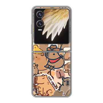 Пластиковый чехол на Tecno Phantom V Flip 2 с принтом капибара