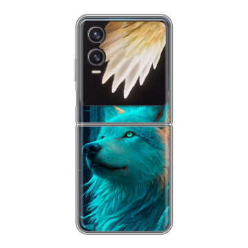 Пластиковый чехол на Tecno Phantom V Flip 2 с принтом бабочки саккура