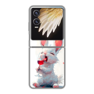 Пластиковый чехол на Tecno Phantom V Flip 2 с принтом кролик зайчик Пластиковый чехол на Tecno Phantom V Flip 2 с принтом кролик зайчик