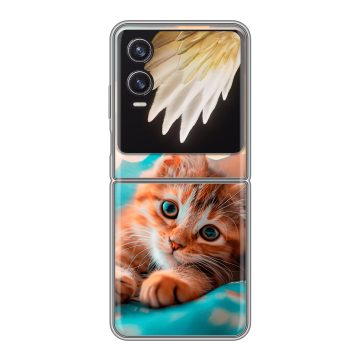 Пластиковый чехол на Tecno Phantom V Flip 2 с принтом котик Пластиковый чехол на Tecno Phantom V Flip 2 с принтом котик