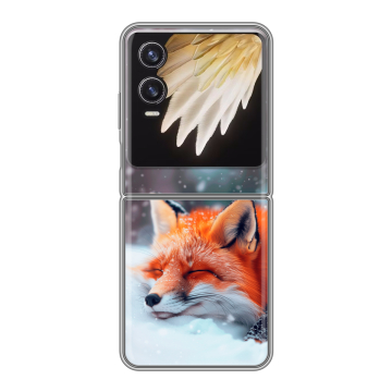 Пластиковый чехол на Tecno Phantom V Flip 2 с принтом лиса Пластиковый чехол на Tecno Phantom V Flip 2 с принтом лиса