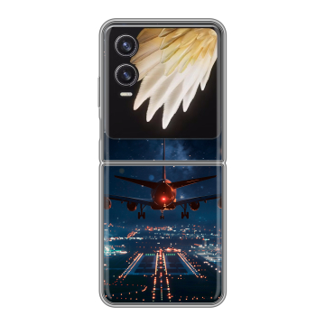 Пластиковый чехол на Tecno Phantom V Flip 2 с принтом самолет Пластиковый чехол на Tecno Phantom V Flip 2 с принтом самолет