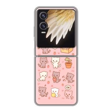 Пластиковый чехол на Tecno Phantom V Flip 2 с принтом Hello Kitty Хелоу Кити