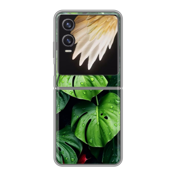 Пластиковый чехол на Tecno Phantom V Flip 2 с принтом Листья Пластиковый чехол на Tecno Phantom V Flip 2 с принтом Листья