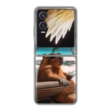 Пластиковый чехол на Tecno Phantom V Flip 2 с принтом Капибара