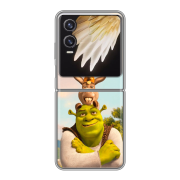 Пластиковый чехол на Tecno Phantom V Flip 2 с принтом Шрек Shrek