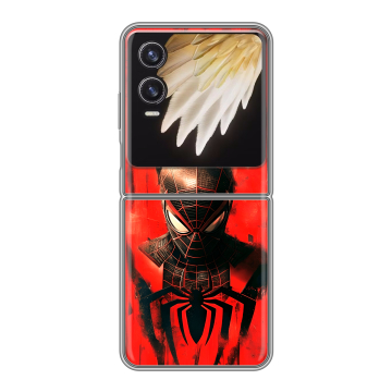 Пластиковый чехол на Tecno Phantom V Flip 2 с принтом человек паук spiderman
