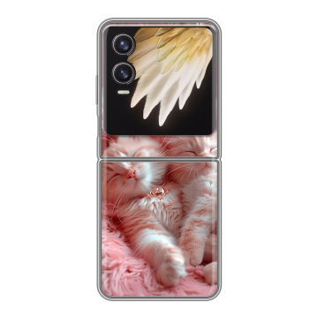 Пластиковый чехол на Tecno Phantom V Flip 2 с принтом котята котики Пластиковый чехол на Tecno Phantom V Flip 2 с принтом котята котики