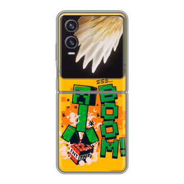 Пластиковый чехол на Tecno Phantom V Flip 2 с принтом Майнкрафт Minecraft Пластиковый чехол на Tecno Phantom V Flip 2 с принтом Майнкрафт Minecraft
