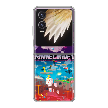 Пластиковый чехол на Tecno Phantom V Flip 2 с принтом Майнкрафт Minecraft Пластиковый чехол на Tecno Phantom V Flip 2 с принтом Майнкрафт Minecraft