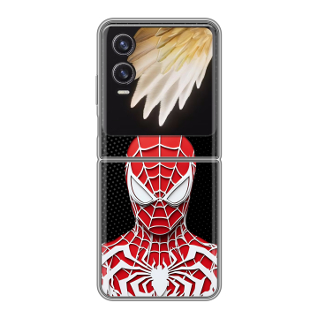 Пластиковый чехол на Tecno Phantom V Flip 2 с принтом человек паук spiderman