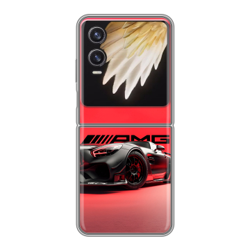 Пластиковый чехол на Tecno Phantom V Flip 2 с принтом Мерседес Mercedes AMG