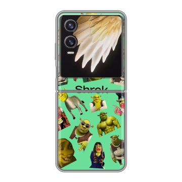 Пластиковый чехол на Tecno Phantom V Flip 2 с принтом Шрек Shrek
