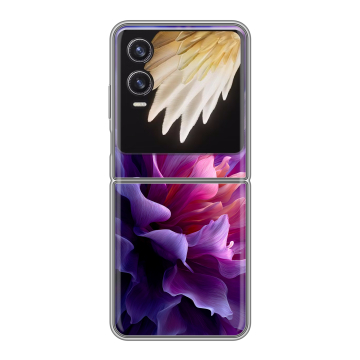 Пластиковый чехол на Tecno Phantom V Flip 2 с принтом женский цветы