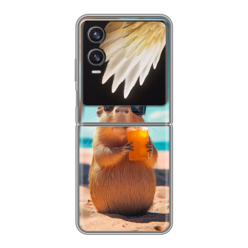 Пластиковый чехол на Tecno Phantom V Flip 2 с принтом Капибара Пластиковый чехол на Tecno Phantom V Flip 2 с принтом Капибара