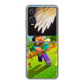 Пластиковый чехол на Tecno Phantom V Flip 2 с принтом Майнкрафт Minecraft Пластиковый чехол на Tecno Phantom V Flip 2 с принтом Майнкрафт Minecraft