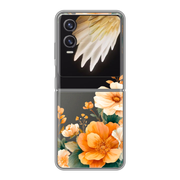 Пластиковый чехол на Tecno Phantom V Flip 2 с принтом Цветы принт