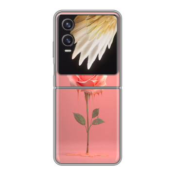 Пластиковый чехол на Tecno Phantom V Flip 2 с принтом Розовая роза