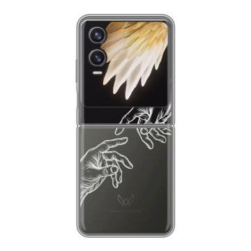 Пластиковый чехол на Tecno Phantom V Flip 2 с принтом Сотворение мира