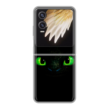 Пластиковый чехол на Tecno Phantom V Flip 2 с принтом Как приручить дракона