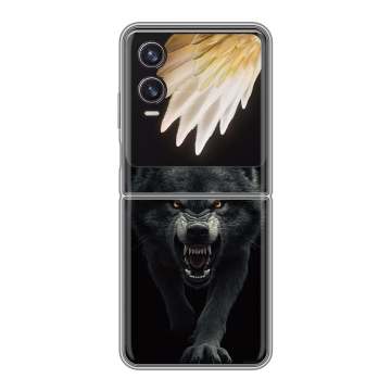 Пластиковый чехол на Tecno Phantom V Flip 2 с принтом Волк Пластиковый чехол на Tecno Phantom V Flip 2 с принтом Волк