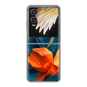 Пластиковый чехол на Tecno Phantom V Flip 2 с принтом Цветы