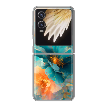 Пластиковый чехол на Tecno Phantom V Flip 2 с принтом Цветы
