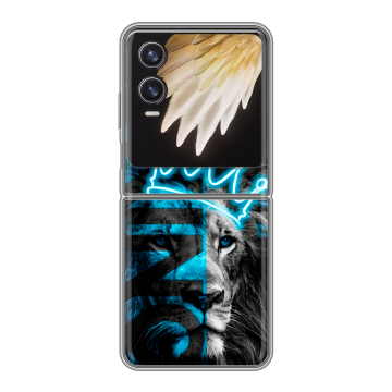 Пластиковый чехол на Tecno Phantom V Flip 2 с принтом Король лев