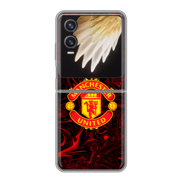 Пластиковый чехол на Tecno Phantom V Flip 2 с принтом Manchester United