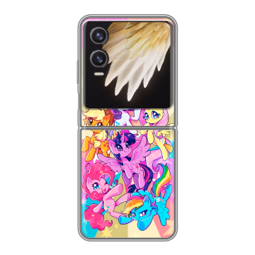 Пластиковый чехол на Tecno Phantom V Flip 2 с принтом My little pony Дружба чудо