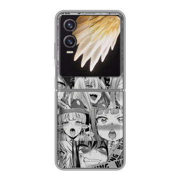 Пластиковый чехол на Tecno Phantom V Flip 2 с принтом Ahegao Ахегао Аниме