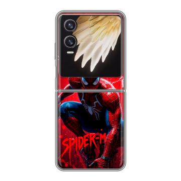 Пластиковый чехол на Tecno Phantom V Flip 2 с принтом Spiderman Человек паук Пластиковый чехол на Tecno Phantom V Flip 2 с принтом Spiderman Человек паук