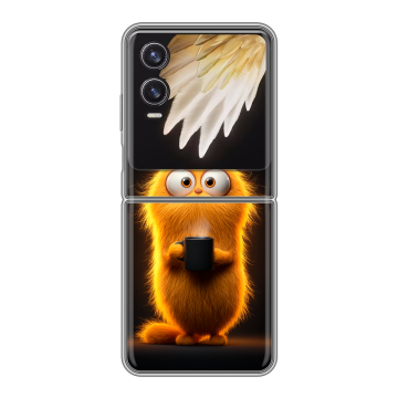 Пластиковый чехол на Tecno Phantom V Flip 2 с принтом Смешной кот Пластиковый чехол на Tecno Phantom V Flip 2 с принтом Смешной кот