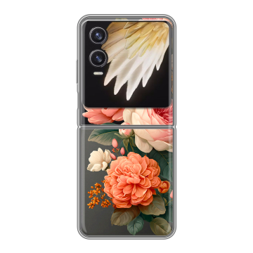 Пластиковый чехол на Tecno Phantom V Flip 2 с принтом цветы