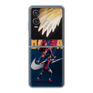 Пластиковый чехол на Tecno Phantom V Flip 2 с принтом Барселона Barca Yamal 