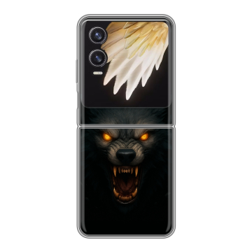 Пластиковый чехол на Tecno Phantom V Flip 2 с принтом Волк