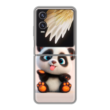 Пластиковый чехол на Tecno Phantom V Flip 2 с принтом милая панда Пластиковый чехол на Tecno Phantom V Flip 2 с принтом милая панда