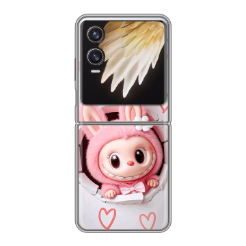 Пластиковый чехол на Tecno Phantom V Flip 2 с принтом Labubu Лабубу Пластиковый чехол на Tecno Phantom V Flip 2 с принтом Labubu Лабубу