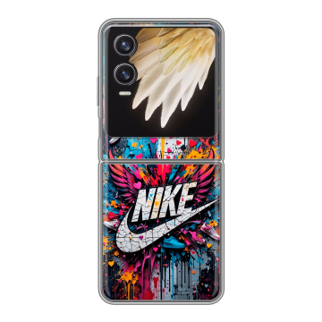 Пластиковый чехол на Tecno Phantom V Flip 2 с принтом Nike Найк