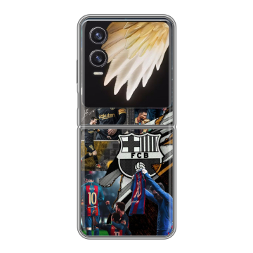 Пластиковый чехол на Tecno Phantom V Flip 2 с принтом Messi Barcelona