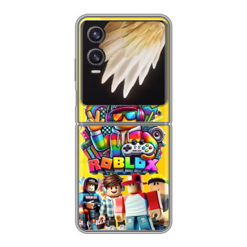 Пластиковый чехол на Tecno Phantom V Flip 2 с принтом Roblox Роблокс