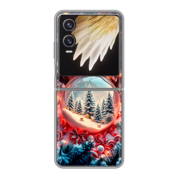 Пластиковый чехол на Tecno Phantom V Flip 2 с принтом Новый год