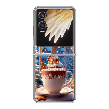 Пластиковый чехол на Tecno Phantom V Flip 2 с принтом Новый год
