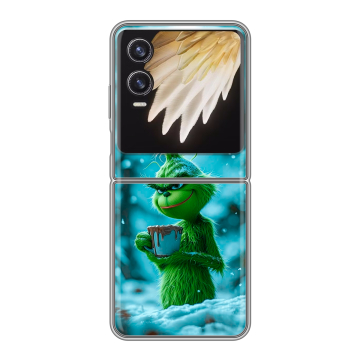 Пластиковый чехол на Tecno Phantom V Flip 2 с принтом Новый год гринч