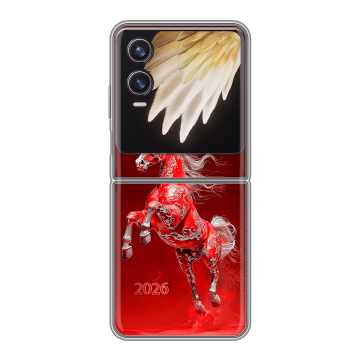 Пластиковый чехол на Tecno Phantom V Flip 2 с принтом Новый год