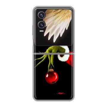 Пластиковый чехол на Tecno Phantom V Flip 2 с принтом Новый год Гринч