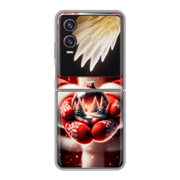 Пластиковый чехол на Tecno Phantom V Flip 2 с принтом Новый год