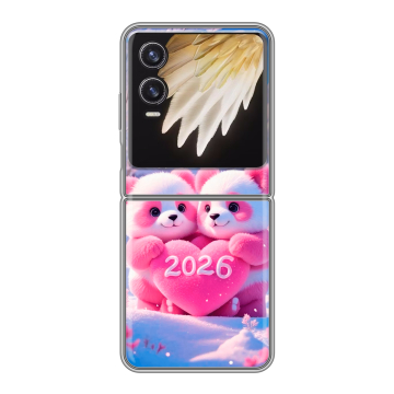 Пластиковый чехол на Tecno Phantom V Flip 2 с принтом Новый год